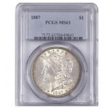 1887 Morgan Silver Dollar PCGS MS63