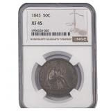 1843 Seated Liberty Half Dollar NGC XF45