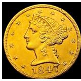1847-C $5 Gold Half Eagle