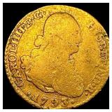 1793 Spain Gold 1 Escudo NICELY CIRCULATED