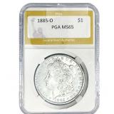 1885-O Morgan Silver Dollar PGA MS65