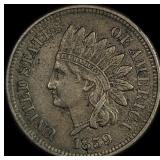 1859 Copper-Nickel Indian Head Cent ABOUT UNCIRCU