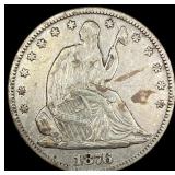 1876 Seated Liberty Half Dollar LIGHTLY CIRCULATED