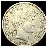 1899-S Silver Barber Dime NEARLY UNCIRCULATED