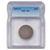 1897-S Barber Quarter ICG G4