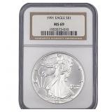 1991 Silver Eagle NGC MS69