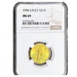 1996 1/4 OZ Gold Eagle $10 NGC MS69
