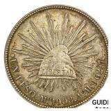 1908Mo AM Mexico Silver Peso CHOICE AU