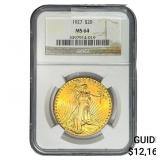 1927 $20 Gold Double Eagle NGC MS64