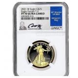 2021-W 1/2OZ Gold $25 Eagle T-2 NGC PF70 Ultra Cam