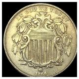 1866 Shield Nickel  CLOSELY UNCIRCULATED