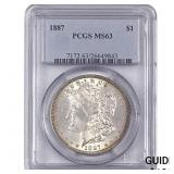 1887 Morgan Silver Dollar PCGS MS63