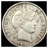 1901-O Silver Barber Dime CLOSELY UNCIRCULATED