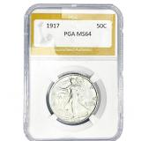 1917 Walking Liberty Half Dollar PGA MS64MS64
