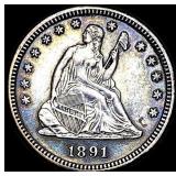 1891-S Silver Quarter Dollar NEARLY UNCIRCULATED