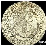 1655-1705 Hungary Leopold Silver 3 Kreuzer CLOSELY
