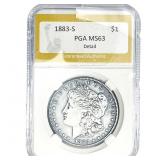 1883-S Morgan Silver Dollar PGA MS63 Detail