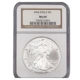 2004 Silver Eagle NGC MS69