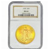 1924 $20 Gold Double Eagle NGC MS64