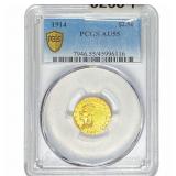 1914 $2.50 Gold Quarter Eagle PCGS AU55