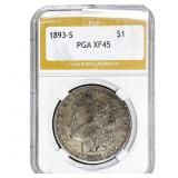 1893-S Morgan Silver Dollar PGA XF45