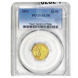 1911 $2.50 Gold Quarter Eagle PCGS AU58