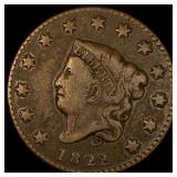 1822 Coronet Head Large Cent NICELY CIRCULATED