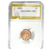1864 Indian Head Cent PGA MS65+ RED