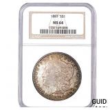 1887 Morgan Silver Dollar NGC MS64