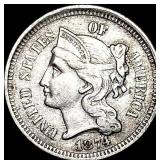 1874 Nickel Three-Cent Piece NEARLY UNCIRCULATED