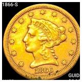 1866-S $2.50 Gold Quarter Eagle CHOICE AU