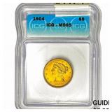 1904 $5 Gold Half Eagle ICG MS65