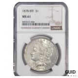 1878-8TF Morgan Silver Dollar NGC MS61