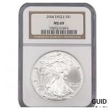 2004 Silver Eagle NGC MS69
