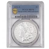 2021-S Morgan Silver Dollar PCGS MS70 100th Anniv.