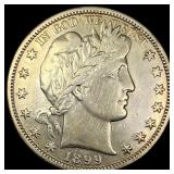 1899-S Silver Barber Half Dollar CLOSELY UNCIRCULA