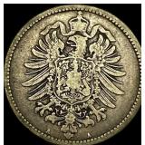 1875-A Germany Silver 1 Reichsmark NEARLY UNCIRCUL