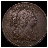 1803 Widely Spaced 3 C-3 Draped Bust Half Cent
