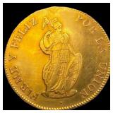 1833-MM Lima Peru Gold 8 Escudo