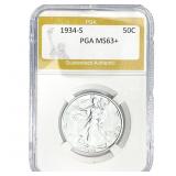 1934-S Walking Liberty Half Dollar PGA MS63+