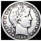 1900-S Silver Barber Half Dollar LIGHTLY CIRCULATE