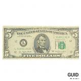 1977 $5 Federal Reserve Note Green Seal 9