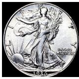 1936-D Silver Walking Liberty Half Dollar UNCIRCUL