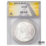 1879 Morgan Silver Dollar ANACS MS63