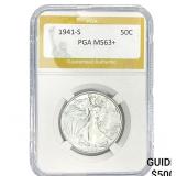 1941-S Walking Liberty Half Dollar PGA MS63+