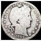 1909-O Silver Barber Quarter NICELY CIRCULATED