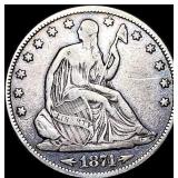 1874 Arrows Seated Liberty Half Dollar LIGHTLY CIR
