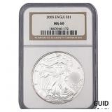 2005 Silver Eagle NGC MS69