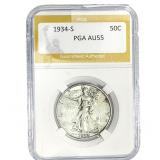 1934-S Walking Liberty Half Dollar PGA AU55