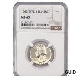 1936 Washington Silver Quarter NGC MS63 TY B Rev